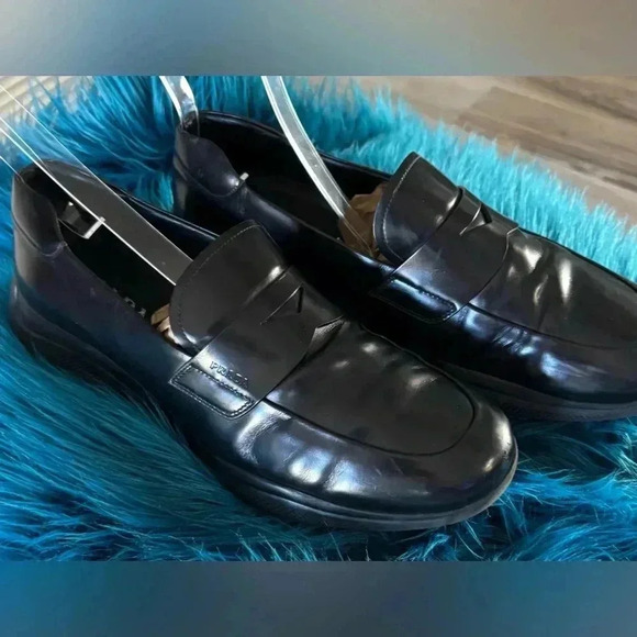 PRADA Men’s Spazzolato Penny Loafers, authenticated; Black leather. Size: 10 COA - Picture 13 of 13
